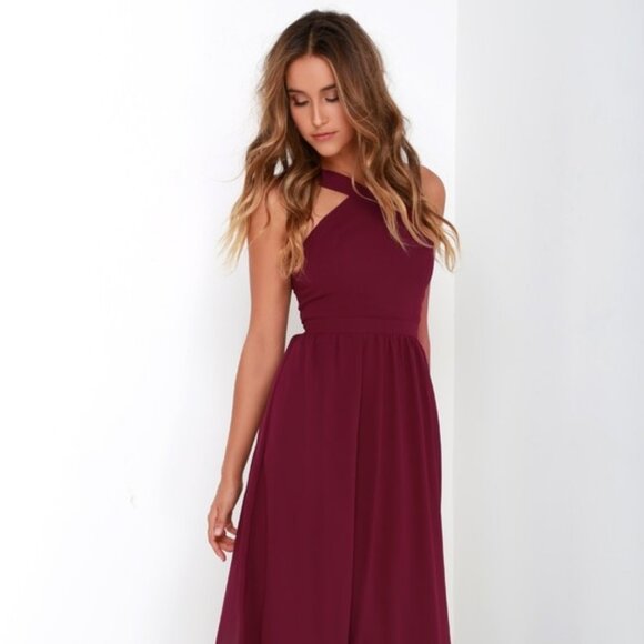 Lulus Dresses & Skirts - NWOT Lulus Air Of Romance Burgundy Maxi Dress Red Size X-Large